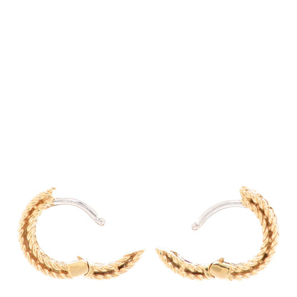 Roberto Coin 18K Yellow Gold Diamond Symphony Braided Huggie Hoop Earrings 4 of 4