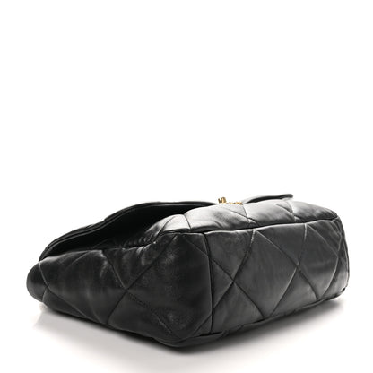 Chanel Lambskin Quilted Maxi Chanel 19 Flap Black 4 of 10