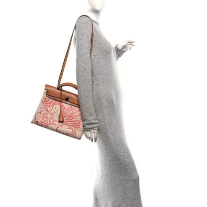 Hermes Vache Hunter Toile Pegase Pop Herbag Zip Retourne 31 PM Capucine 2 of 11