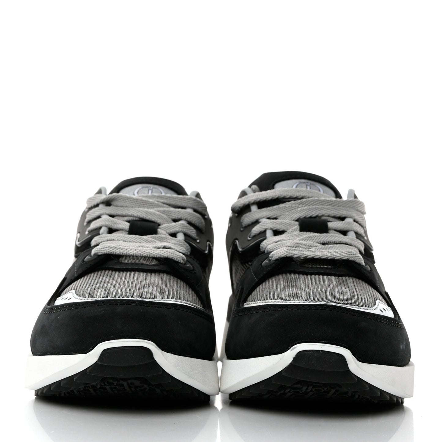 Technical Mesh Calfskin Womens B29 Sneakers 39 Black Grey