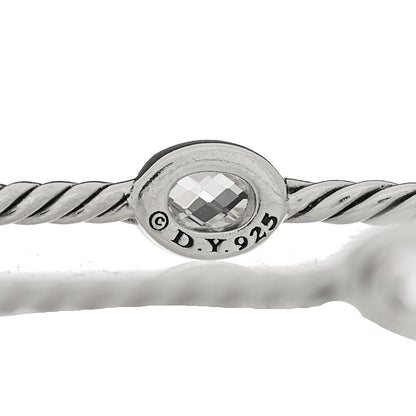 David Yurman Sterling Silver Crystal Color Classics Cable Bangle Bracelet Set of 2 3 of 3