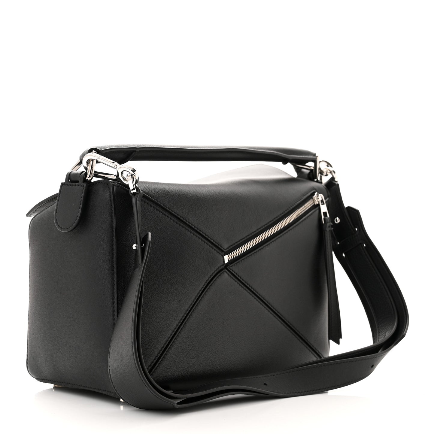 Calfskin Medium Puzzle Bag Black