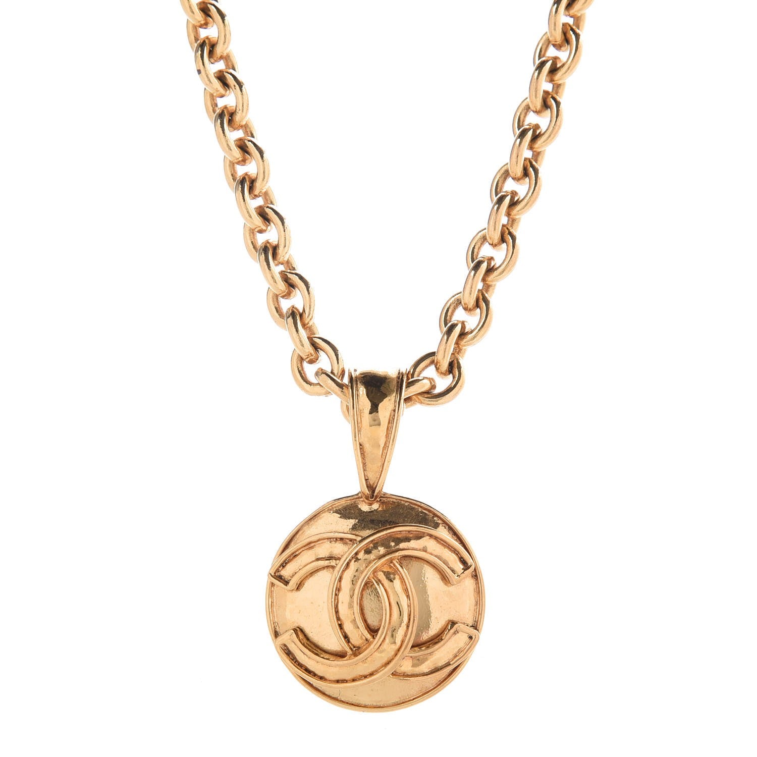 Chanel Chain CC Pendant Necklace Gold 4 of 8