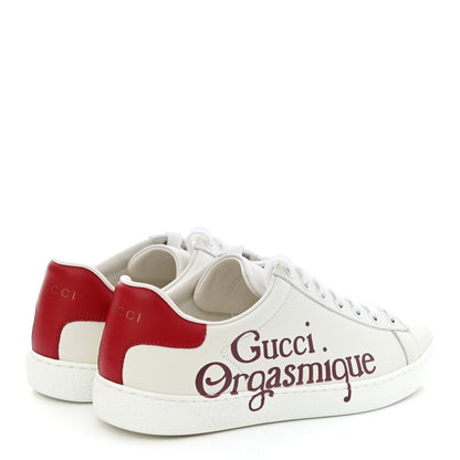 Gucci Calfskin Orgasmique Sneakers 37 Bianco Hibiscus Red 4 of 9