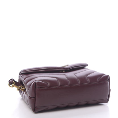 Saint Laurent Calfskin Y Quilted Monogram Toy Loulou Monogram Crossbody Bag Rouge Legion 4 of 10