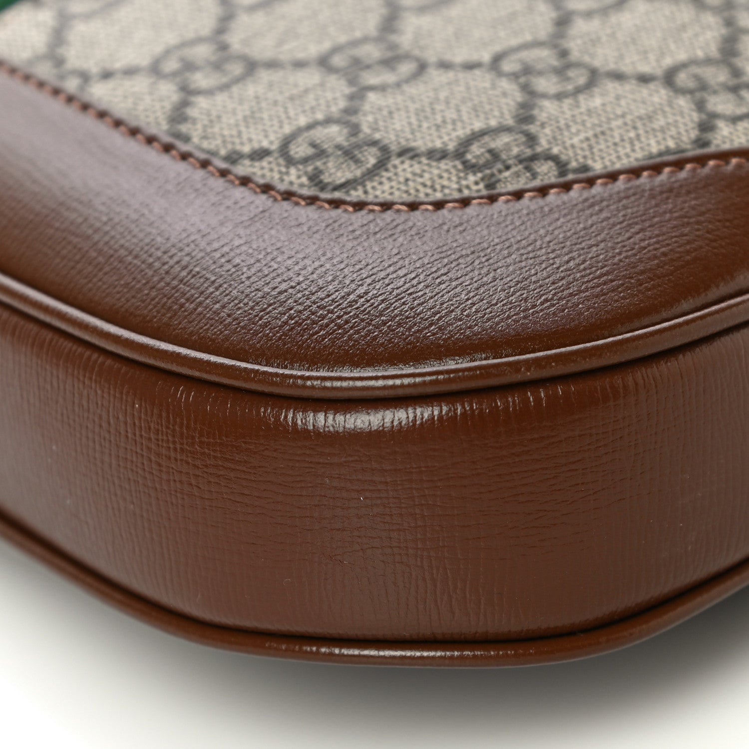 Gucci GG Supreme Monogram Azalea Calfskin Web Small Jackie 1961 Hobo Beige Ebony Brown Sugar 10 of 10