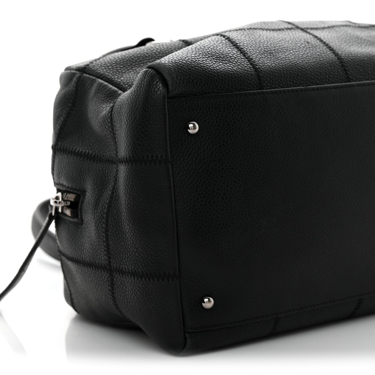 Caviar Square Stitched Bowler Black