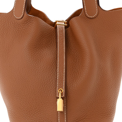 Hermes Taurillon Clemence Picotin Lock 22 MM Gold 8 of 11