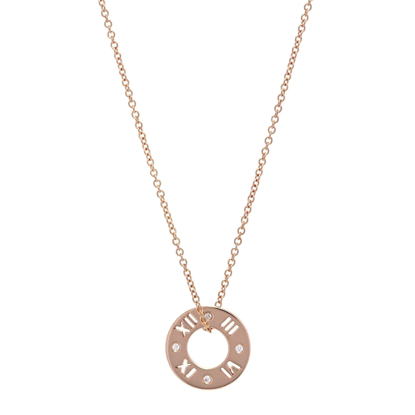 18K Rose Gold Diamond Atlas Pierced Pendant Necklace