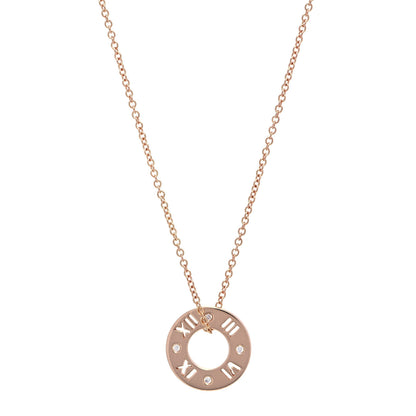 Tiffany 18K Rose Gold Diamond Atlas Pierced Pendant Necklace 6 of 6