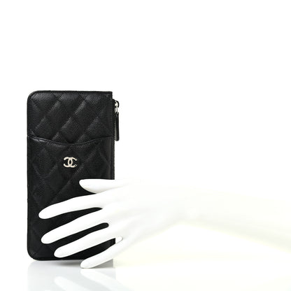 Chanel Caviar Quilted Classic Flat Wallet Pouch Black 2 of 8