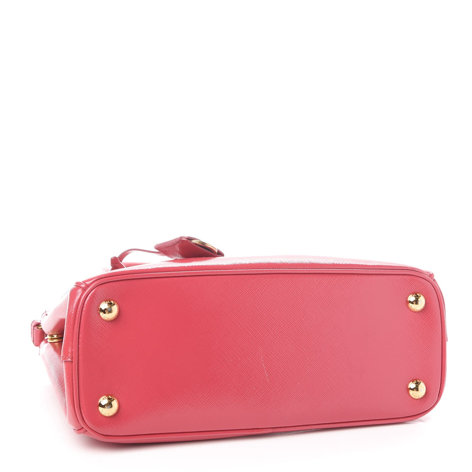 Prada Saffiano Vernice Mini Galleria Double Zip Tote Peonia 4 of 16
