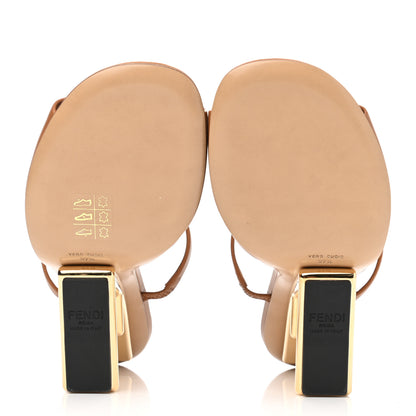 Fendi Calfskin Fendi First 95mm Slide Sandals 37.5 Caramello 6 of 16