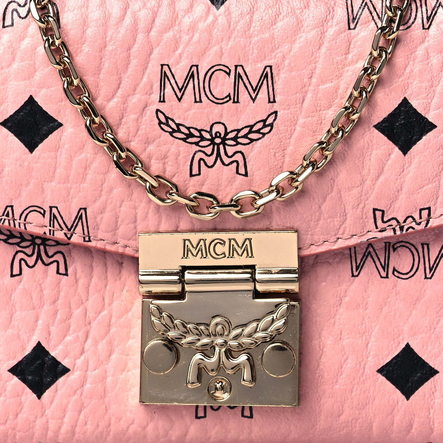 MCM Visetos Large Patricia Wallet On Chain Soft Pink 8 of 10
