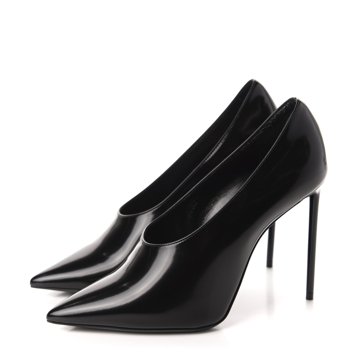 Patent Calfskin Teddy High Vamp 105 Pumps 37.5 Black