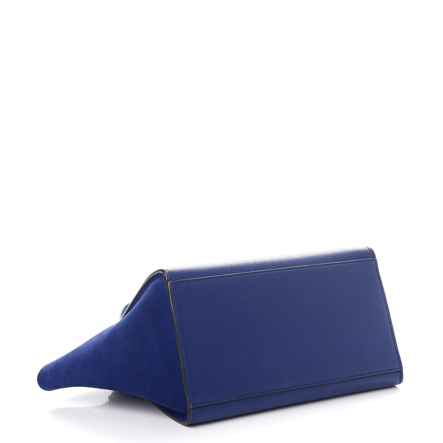 Drummed Calfskin Suede Small Trapeze Indigo