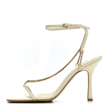 Bottega Veneta Lambskin Stretch Chain Strap 90mm Sandals 40 Sea Salt 1 of 16