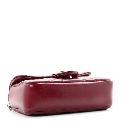 Gucci Lambskin Matelasse Mini GG Marmont Shoulder Bag Rosso Ancora 4 of 11