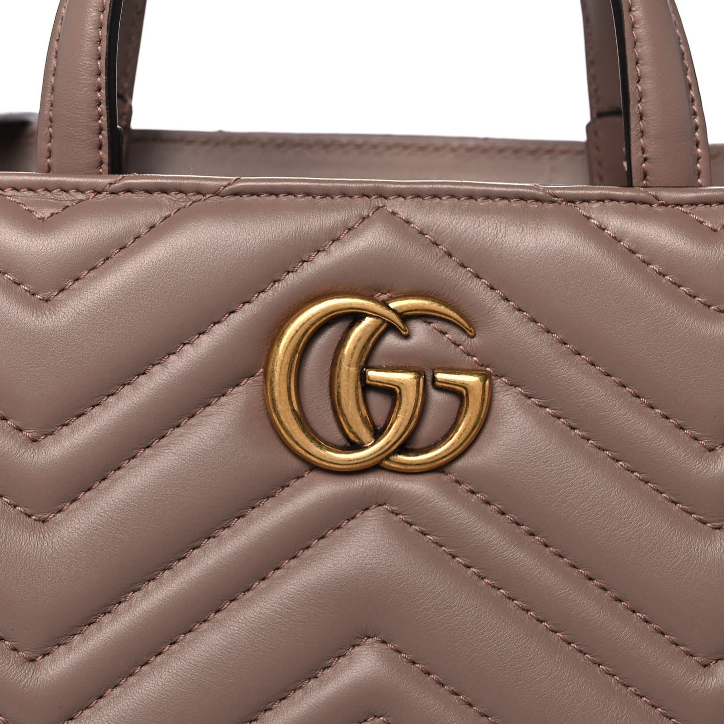Calfskin Matelasse Small GG Marmont Tote Porcelain Rose