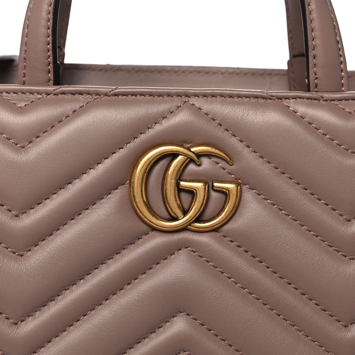 Gucci Calfskin Matelasse Small GG Marmont Tote Porcelain Rose 9 of 11