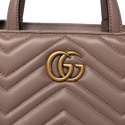 Gucci Calfskin Matelasse Small GG Marmont Tote Porcelain Rose 9 of 11