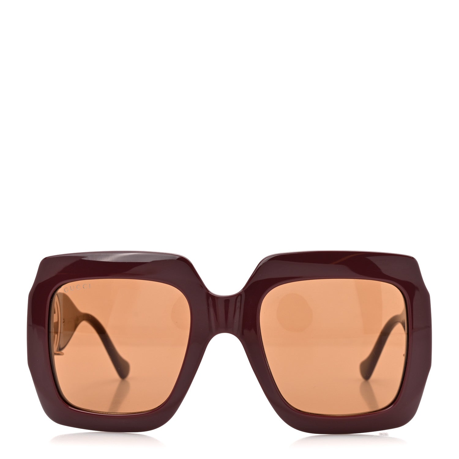 Gucci Acetate Rectangular Frame Chain Sunglasses GG1022S Burgundy 2 of 7