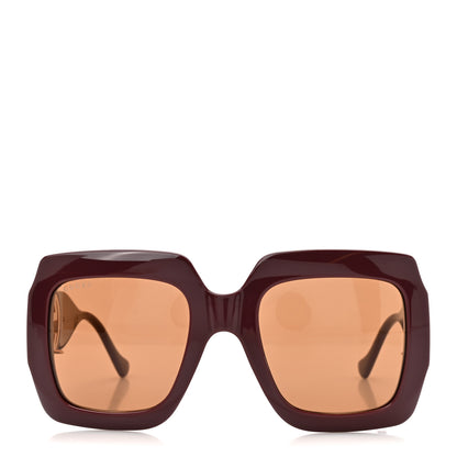 Gucci Acetate Rectangular Frame Chain Sunglasses GG1022S Burgundy 2 of 7