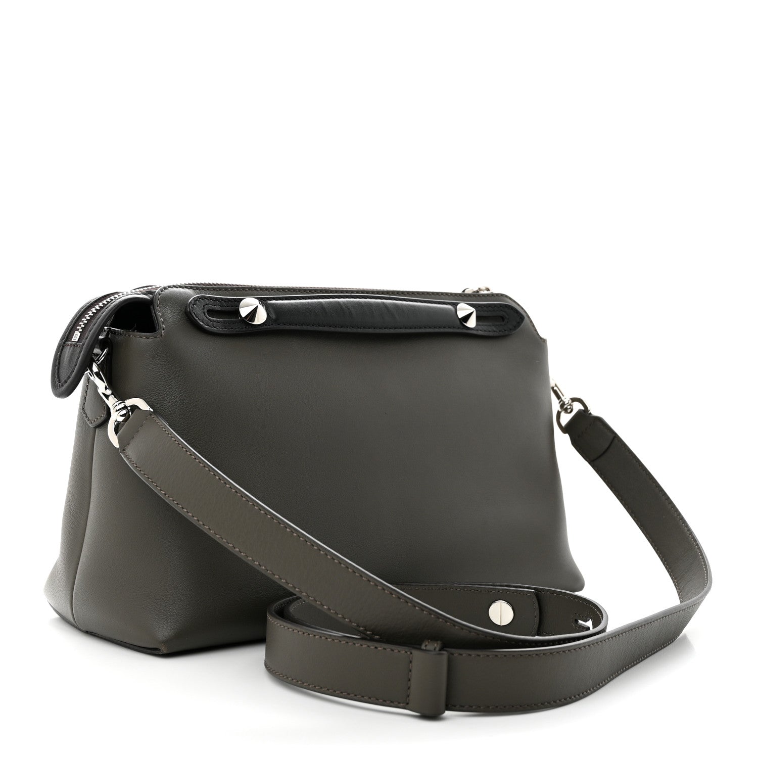 Fendi Vitello Dolce 4 Color Medium By The Way Boston Bag Carbone Grigio Polvere Multicolor 3 of 17