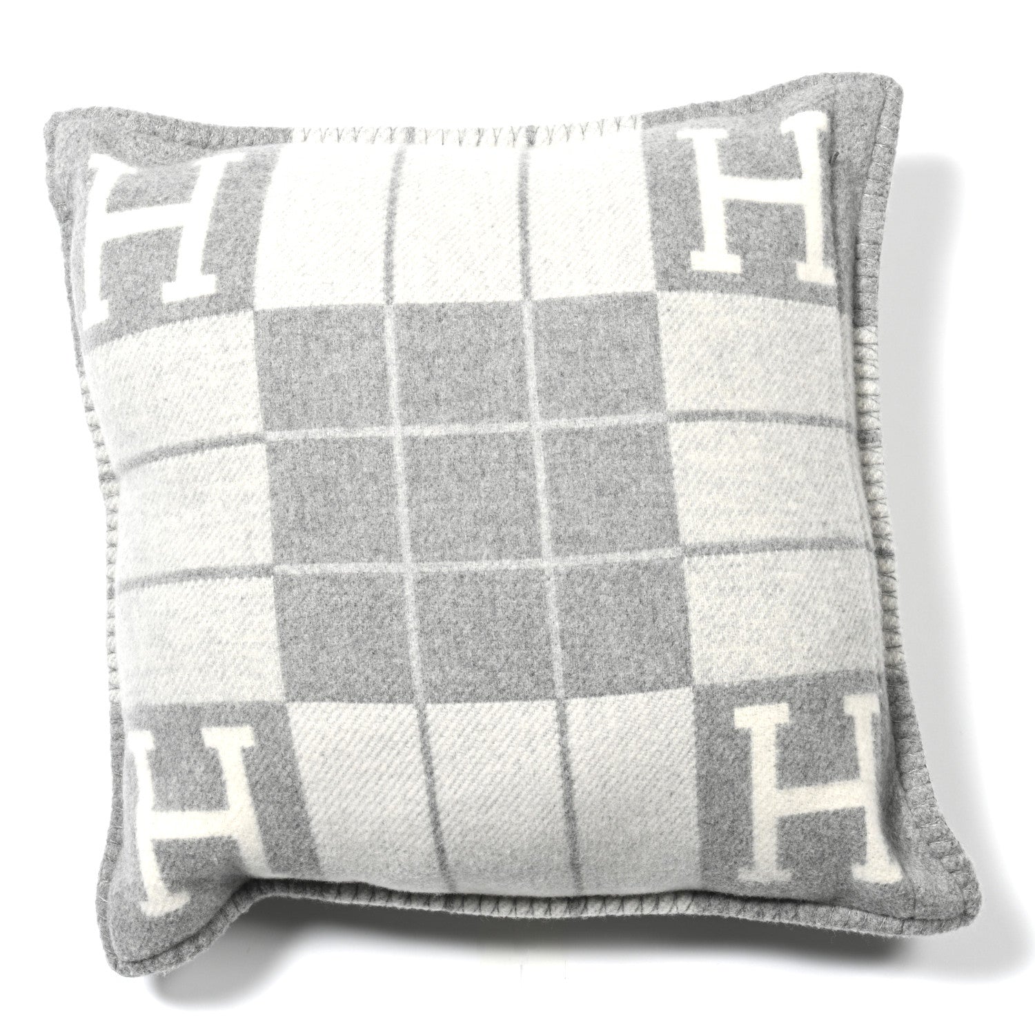 Hermes Wool Cashmere Avalon III Pillow PM Ecru Gris Clair 2 of 3