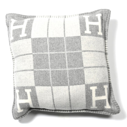 Hermes Wool Cashmere Avalon III Pillow PM Ecru Gris Clair 2 of 3