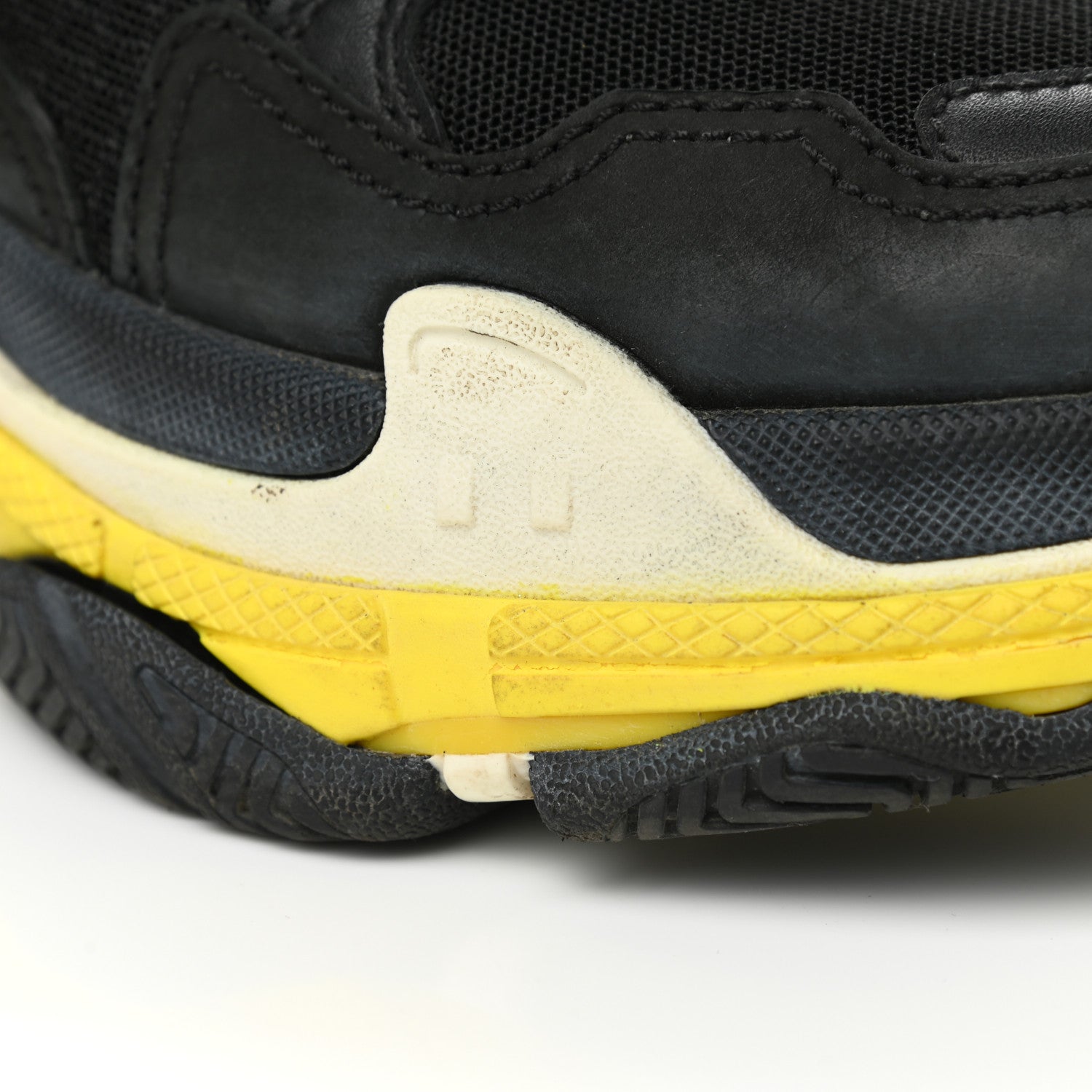 Balenciaga Fabric Mesh Womens Triple S Sneakers 37 Black Yellow 13 of 15