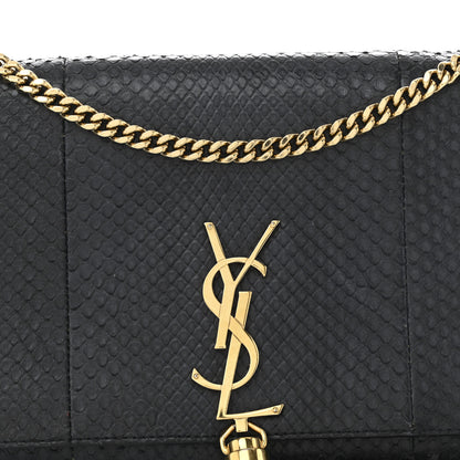 Saint Laurent Snakeskin Medium Classic Monogram Kate Tassel Satchel Marine 8 of 10