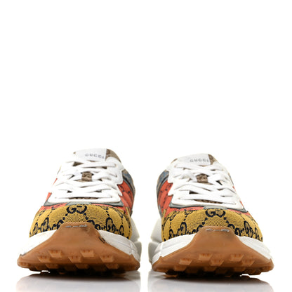 Gucci Monogram Multicolor Demetra Womens Rhyton Sneakers 40.5 Yellow Blue Great White Tabasco 2 of 7