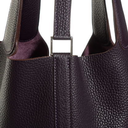 Hermes Taurillon Clemence Picotin Lock GM Raisin 11 of 15