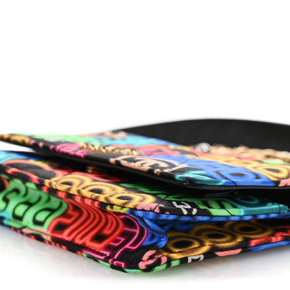 Chanel Fabric Printed Chanel 19 Wallet On Chain WOC Black Multicolor 11 of 13