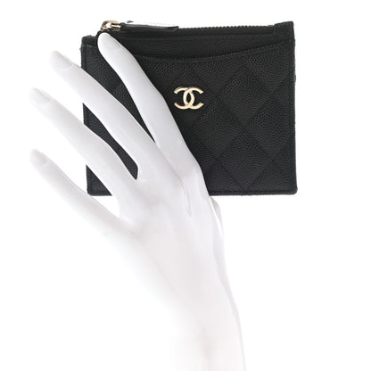 Chanel Caviar Quilted CC Zip Card Holder Black 2 of 7