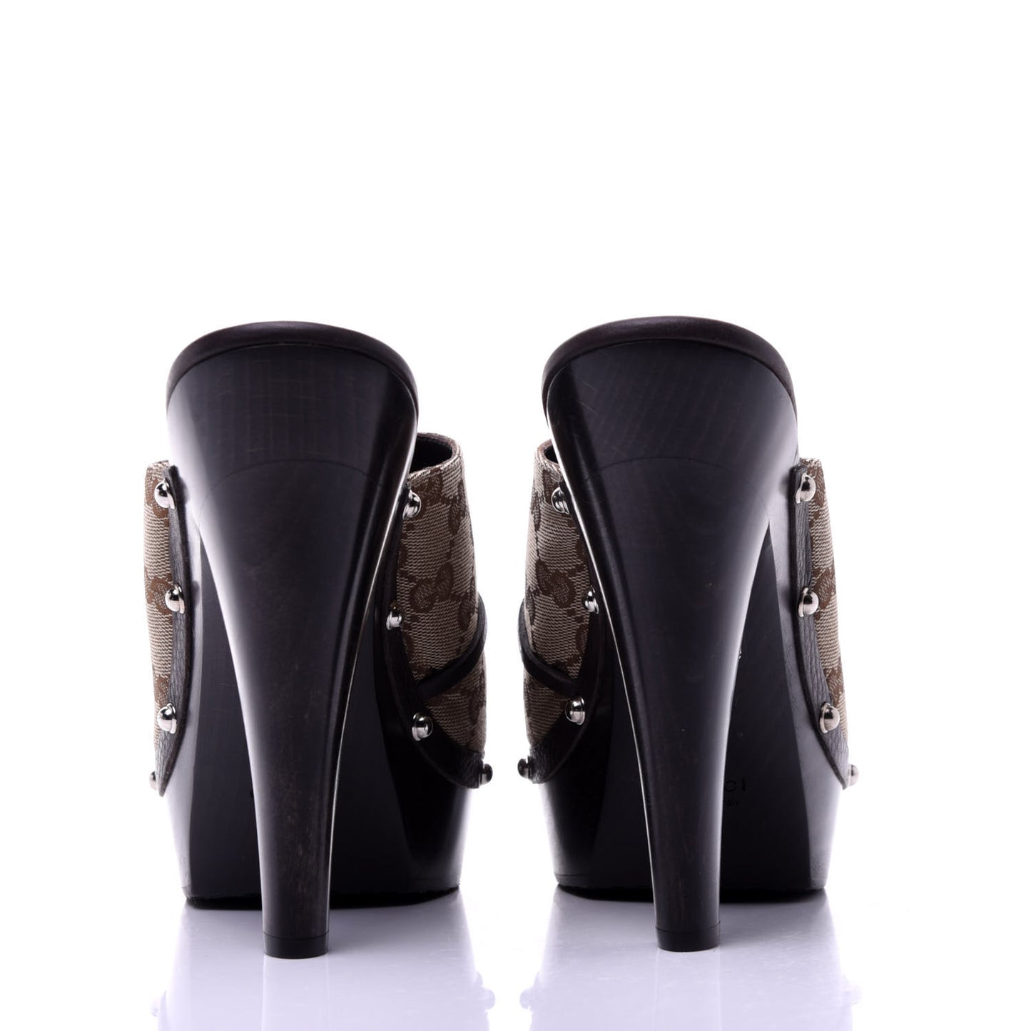 Monogram Cellarius Soft Calfskin Icon Bit Platform Clog High Heel Slide Sandals 39 Beige Ebony Cocoa