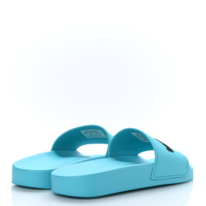 Balenciaga Rubber Womens Logo Pool Slide Sandals 36 Aqua Blue 4 of 7