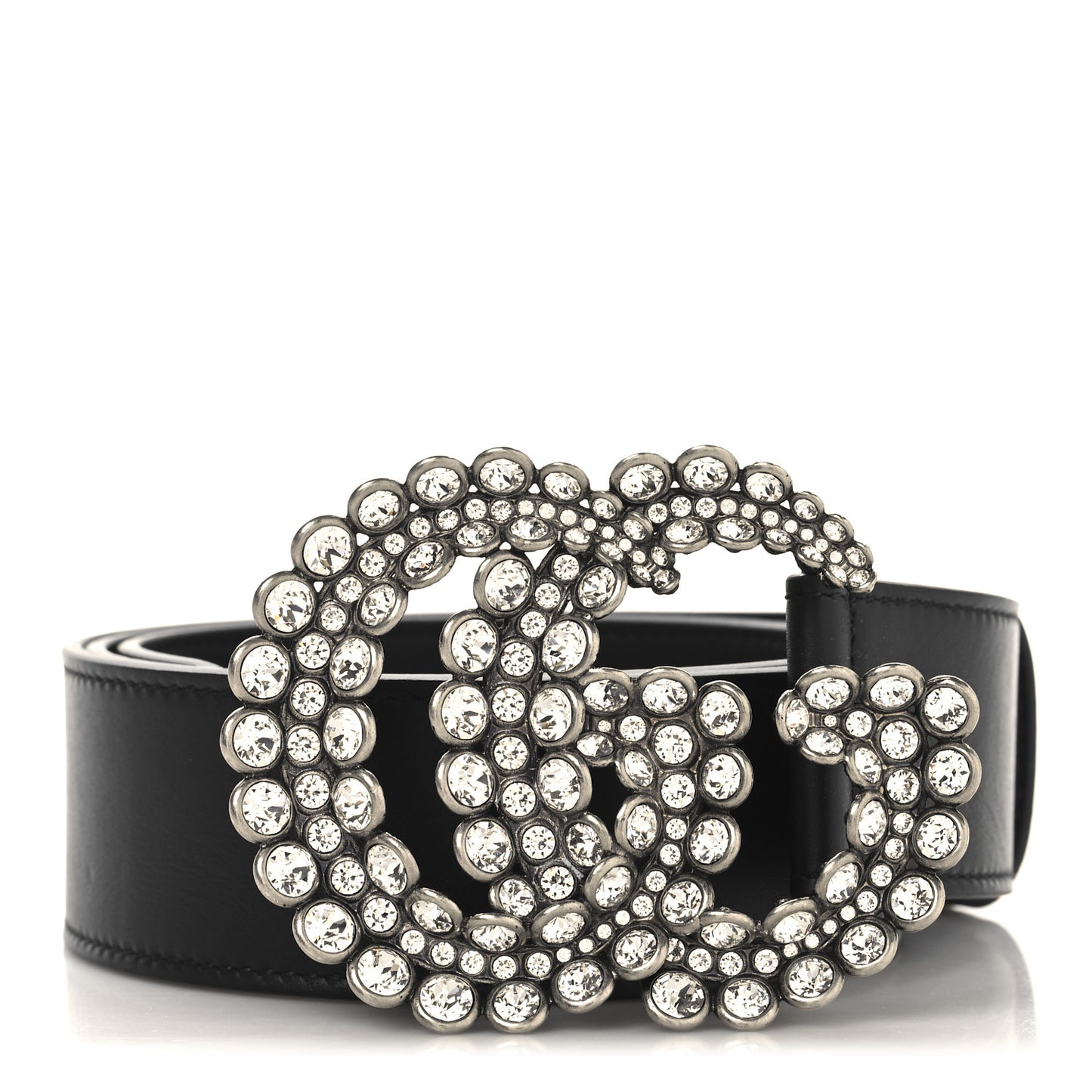 Calfskin Crystal Double G 40mm Belt 90 36 Black
