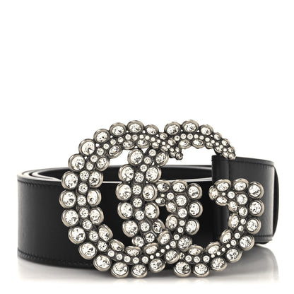 Gucci Calfskin Crystal Double G 40mm Belt 90 36 Black 1 of 5