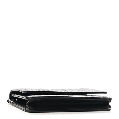 Chanel Lambskin Camellia Embossed Wallet on Chain WOC Black 4 of 11