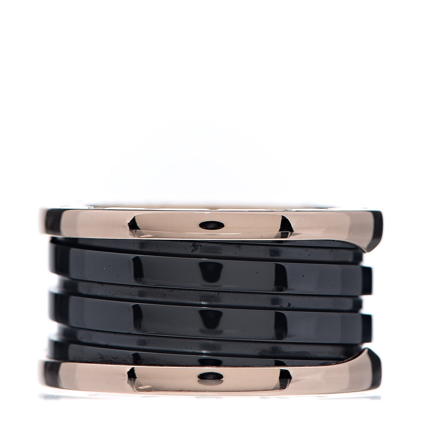18K Rose Gold Black Ceramic B.Zero1 Four-Band Ring 55 7.25