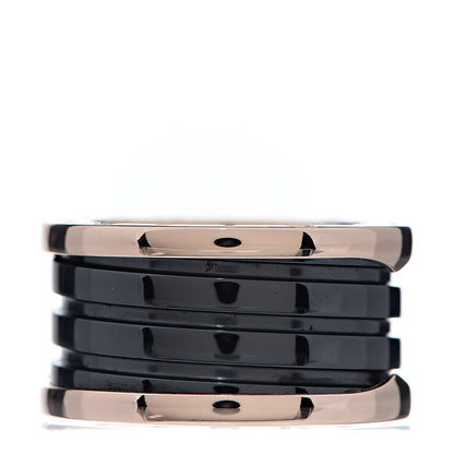 Bulgari 18K Rose Gold Black Ceramic B.Zero1 Four-Band Ring 55 7.25 2 of 6