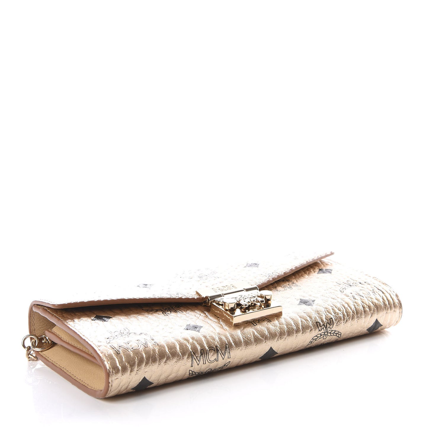 Metallic Visetos Patricia Wallet On Chain Gold