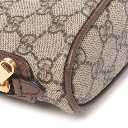 Gucci GG Supreme Monogram Textured Calfskin Web Medium Ophidia Cosmetic Case Beige Ebony New Acero 5 of 9