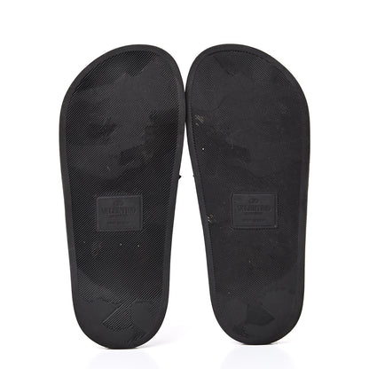 Valentino Garavani Rubber Rockstud Slide Sandals 37 Black 5 of 11