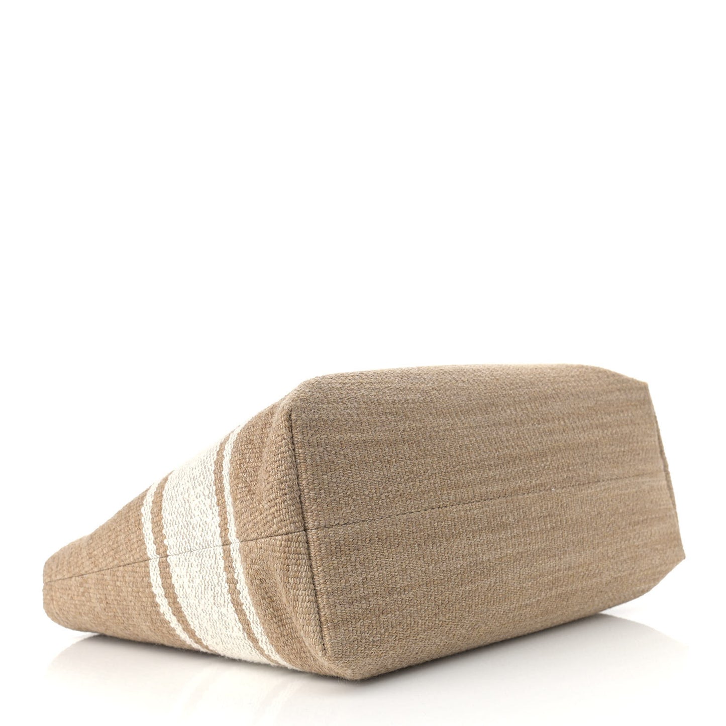 Textile Calfskin Horizontal Cabas Beige Tan