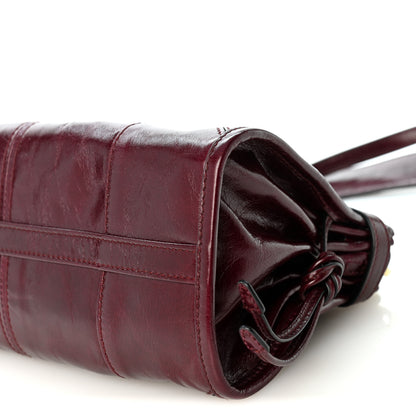 Prada Glossy Calfskin Triangle Small Bonnie Shoulder Bag Bordeaux 10 of 10