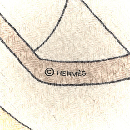 Hermes Cashmere Silk Thalassa Shawl 140 Beige Rose Mastic 6 of 6