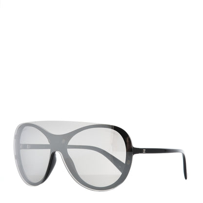 Chanel Clip On Sunglasses 71230 Mirror Grey Black 1 of 10